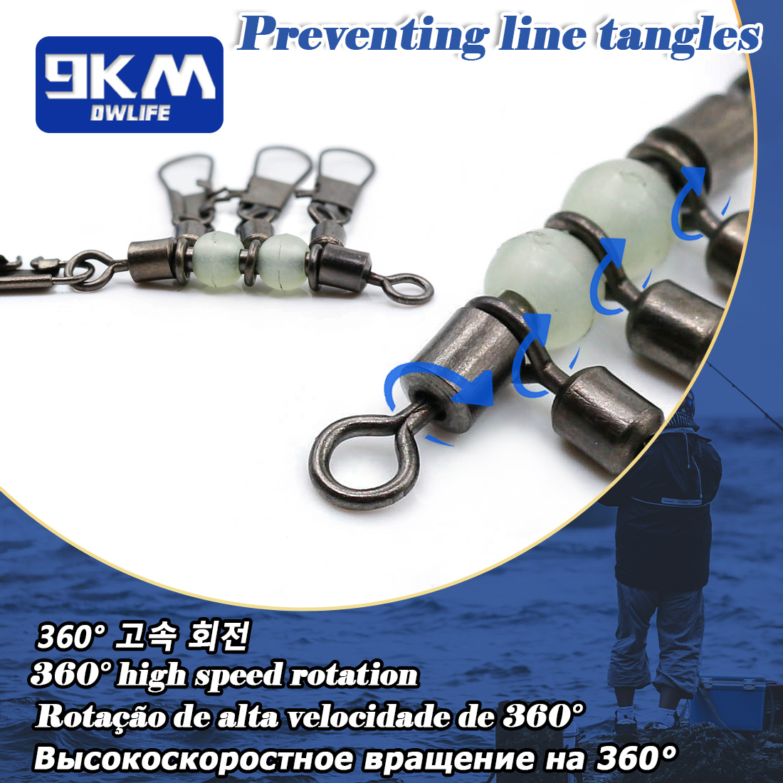 9KM 10pcs 4-Way Fishing Swivel - Fishing Boat Trailer review and price